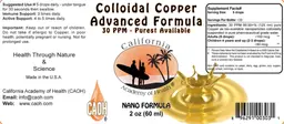 Label for Colloidal Copper 30 PPM Advanced Formula