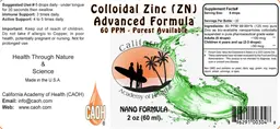 Label for Colloidal Zinc (ZN) 60 PPM Advanced Formula
