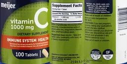Label for Vitamin C 1000 mg