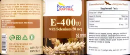 Label for E-400 IU with Selenium 50 mcg