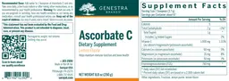 Label for Ascorbate C Lemon Flavor