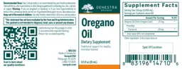 Label for Oregano Oil