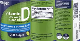 Label for Vitamin D3 25 mcg