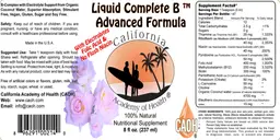 Label for Liquid Complete B Advanced Formula