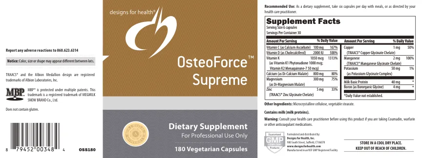 Label for OsteoForce Supreme