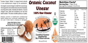 Organic Coconut Vinegar