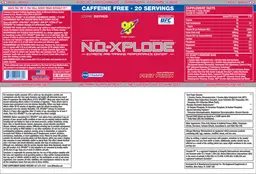 Label for N.O.-Xplode Fruit Punch Caffeine Free