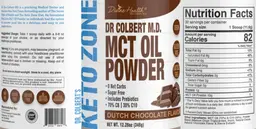 Label for MCT Oil Powder Dutch Chocolate Flavor