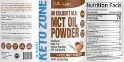 Label for MCT Oil Powder Hazelnut Flavor