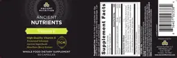 Label for Ancient Nutrients Vitamin E