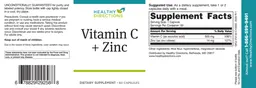 Label for Vitamin C + Zinc