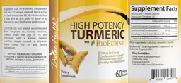 Label for High Potency Turmeric with BioPerine