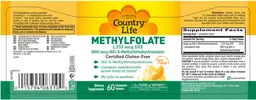 Label for Methylfolate 1,333 mcg DFE (800 mcg (6S)-5-Methyltetrahydrofolate) Orange Flavor