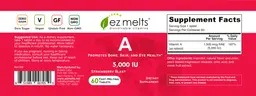 Label for A 5,000 IU Strawberry Blast