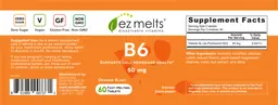Label for B6 50 mg Orange Blast
