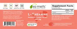 Label for L-Theanine 200 mg Sweet Cherry