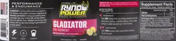 Label for Gladiator Strawberry Lemonade
