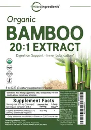 Label for Organic Bamboo 20:1 Extract