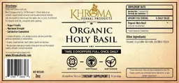 Label for Organic Holy Basil