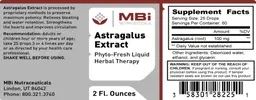 Label for Astragalus extract