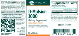 Label for D-Mulsion 1000 Natural Berry Flavor