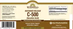Label for Sustained Release C-500 (Ascorbic Acid)