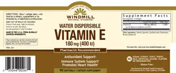Label for Water Dispersible Vitamin E 180 mg (400 IU)