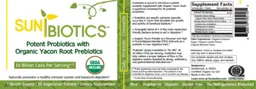Label for Potent Probiotics with Organic Yacon Root Prebiotics