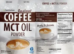 Label for MCT Oil Powder Instant Coffee