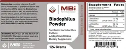 Label for Biodophilus Powder