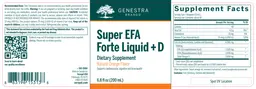 Label for Super EFA Forte Liquid + D Natural Orange Flavor