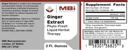 Label for Ginger Extract