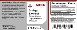 Label for Ginkgo Extract
