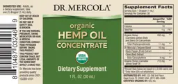 Label for Organic Hemp Oil Concentrate