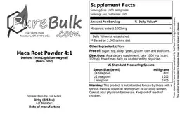 Label for Maca Root Powder 4:1