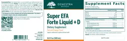 Label for Super EFA Forte Liquid + D Natural Orange Flavor