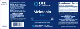 Label for Melatonin 3 mg