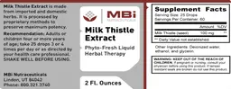 Label for Milk Thistle Extract