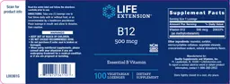 Label for B12 500 mcg