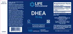 Label for DHEA 15 mg