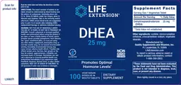 Label for DHEA 25 mg