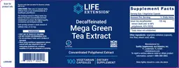Label for Decaffeinated Mega Green Tea Extract