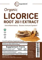 Label for Organic Licorice Root 20:1 Extract