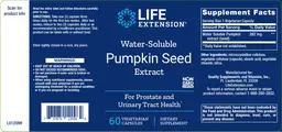 Label for Water-Soluble Pumpkin Seed Extract