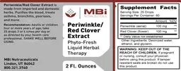 Label for Periwinkle/Red Clover Extract