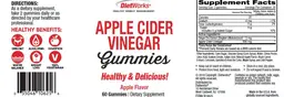 Label for Apple Cider Vinegar Gummies Apple Flavor