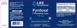 Label for Pyridoxal 5'-Phosphate Caps 100 mg