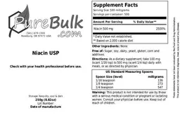 Label for Niacin USP