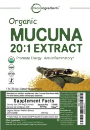 Label for Organic Mucuna 20:1 Extract