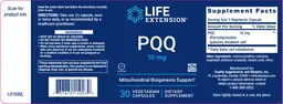 Label for PQQ 10 mg